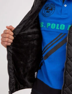 U.S. Polo Assn. DIAMOND QUILTED FLEECE JACKET -Modern Wear Shop 109491P2 BLCK 68762