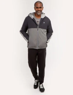 U.S. Polo Assn. SIDE TAPE COLORBLOCK LOGO WINDBREAKER -Modern Wear Shop 109532P2 BLCK 67863