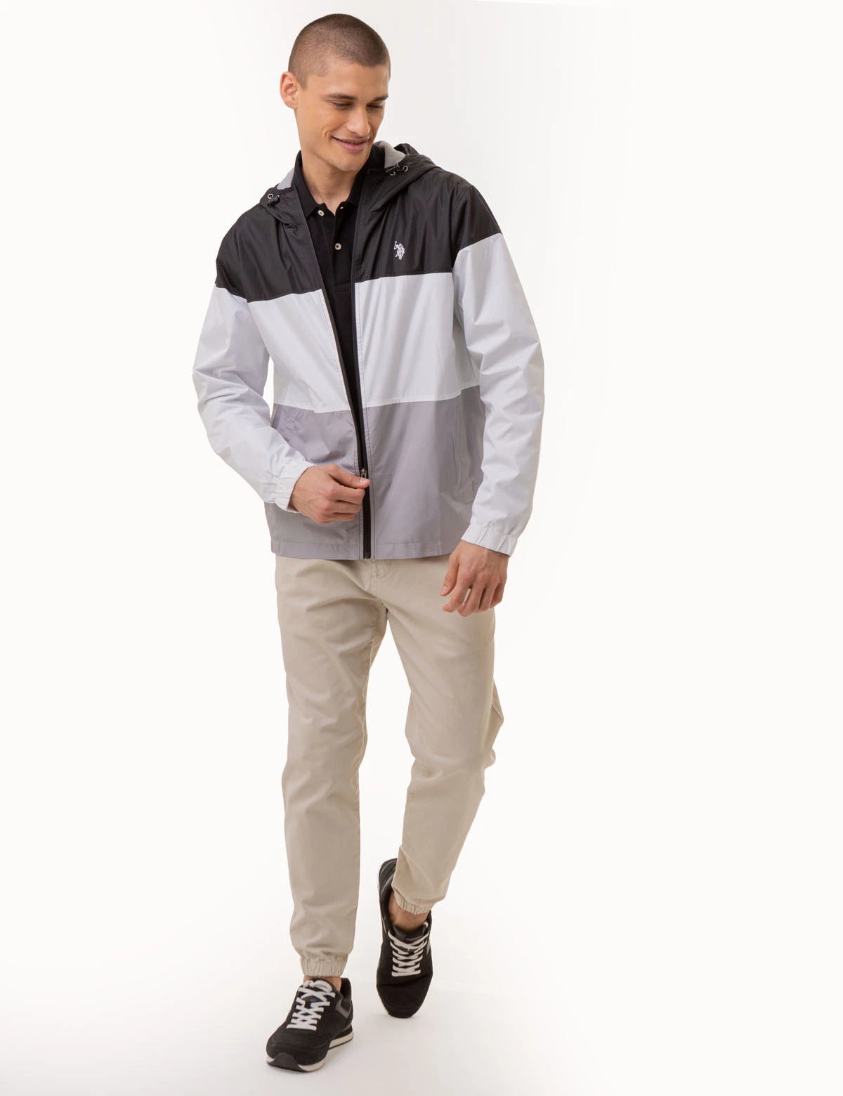 U.S. Polo Assn. TRI COLORBLOCK HEATHERED WINDBREAKER 4 U.S. Polo Assn. TRI COLORBLOCK HEATHERED WINDBREAKER - Image 2