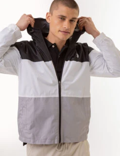 U.S. Polo Assn. TRI COLORBLOCK HEATHERED WINDBREAKER 17 U.S. Polo Assn. TRI COLORBLOCK HEATHERED WINDBREAKER -Modern Wear Shop 109711P2 BLCK 2995