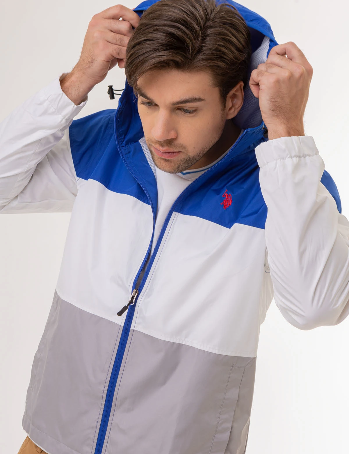 U.S. Polo Assn. TRI COLORBLOCK HEATHERED WINDBREAKER 14 U.S. Polo Assn. TRI COLORBLOCK HEATHERED WINDBREAKER - Image 12