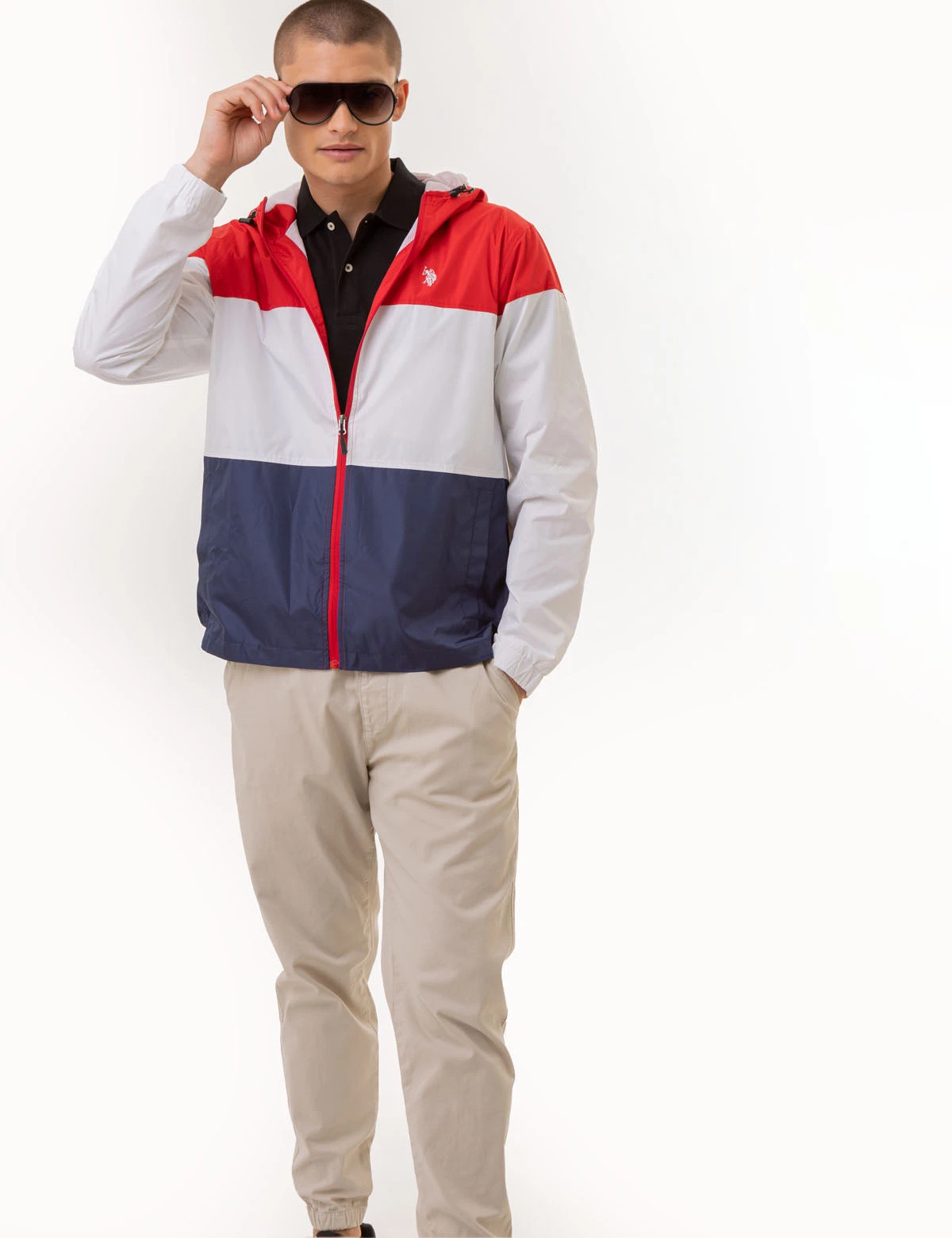 U.S. Polo Assn. TRI COLORBLOCK HEATHERED WINDBREAKER 8 U.S. Polo Assn. TRI COLORBLOCK HEATHERED WINDBREAKER - Image 6