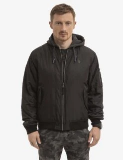 U.S. Polo Assn. BOMBER JACKET WITH FLEECE HOOD