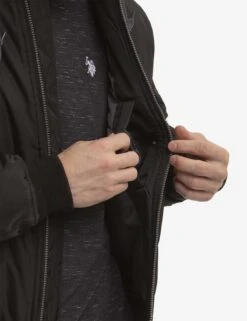 U.S. Polo Assn. BOMBER JACKET WITH FLEECE HOOD 17 U.S. Polo Assn. BOMBER JACKET WITH FLEECE HOOD -Modern Wear Shop 109759S9 BLCK 2722