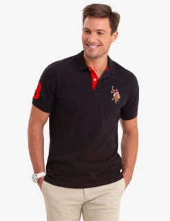 U.S. Polo Assn. MULTI COLOR BIG LOGO SOLID POLO SHIRT -Modern Wear Shop 11304688 BLCK 1