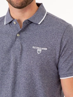 U.S. Polo Assn. MARLED YARN POLO SHIRT WITH EMBROIDERED CREST -Modern Wear Shop 1135663V CLNV 75008