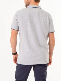 U.S. Polo Assn. MARLED YARN POLO SHIRT WITH EMBROIDERED CREST -Modern Wear Shop 1135663V WHIT 74952