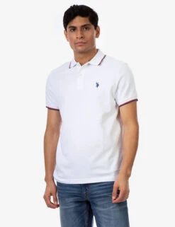 U.S. Polo Assn. TIPPED OTTOMAN PIQUE POLO SHIRT
