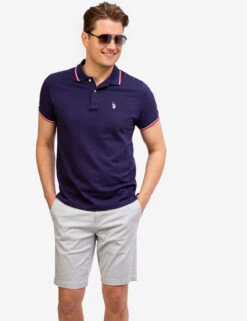 U.S. Polo Assn. TIPPED OTTOMAN PIQUE POLO SHIRT -Modern Wear Shop 11378496 CLNV 42191