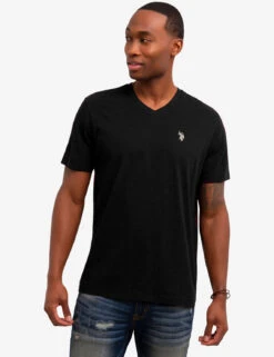 U.S. Polo Assn. SOLID V-NECK T-SHIRT -Modern Wear Shop 11390304 BLCK