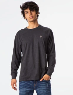U.S. Polo Assn. LONG SLEEVE SOLID T-SHIRT -Modern Wear Shop 114008ZB BKHT RECOLOR 2165