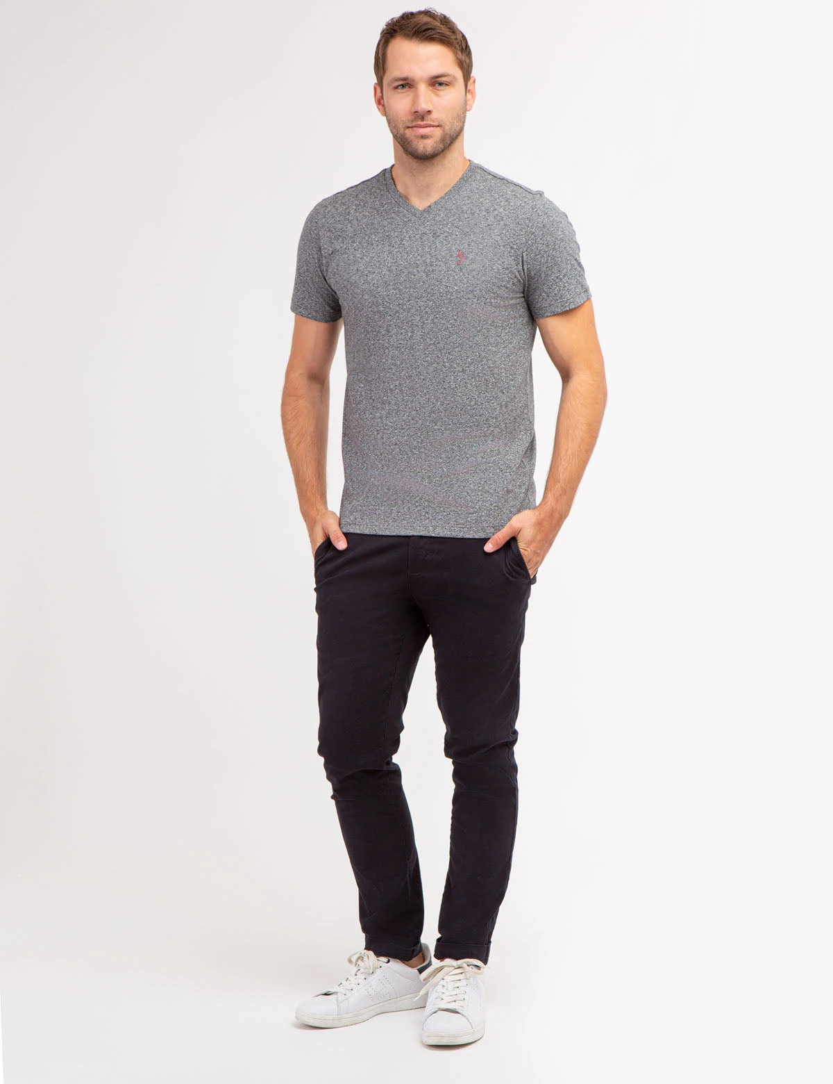 U.S. Polo Assn. TWISTED YARN V-NECK T-SHIRT 5 U.S. Polo Assn. TWISTED YARN V-NECK T-SHIRT - Image 3