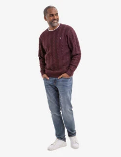 U.S. Polo Assn. CABLE CREW NECK SWEATER -Modern Wear Shop 115216 CSGR 16635