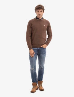 U.S. Polo Assn. SOLID JERSEY CREW NECK SWEATER -Modern Wear Shop 115243 COPPERHEATHER 16063