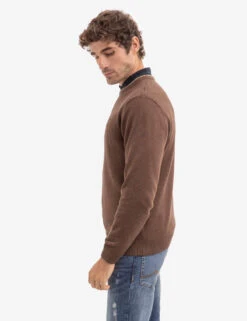 U.S. Polo Assn. SOLID JERSEY CREW NECK SWEATER -Modern Wear Shop 115243 COPPERHEATHER 16077