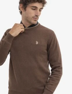 U.S. Polo Assn. SOLID JERSEY CREW NECK SWEATER -Modern Wear Shop 115243 COPPERHEATHER 16084