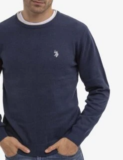 U.S. Polo Assn. SOLID JERSEY CREW NECK SWEATER -Modern Wear Shop 115243 MNHT 16525