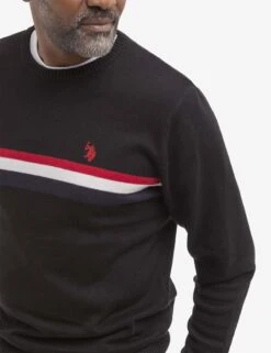 U.S. Polo Assn. SIGNATURE STRIPE CREW NECK SWEATER -Modern Wear Shop 115269 BLCK 16167