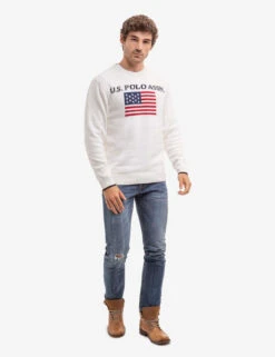 U.S. POLO ASSN. FLAG CREW NECK SWEATER -Modern Wear Shop 115400 WNWH 16656