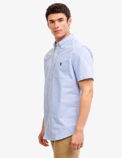 U.S. Polo Assn. SHORT SLEEVE STRETCH OXFORD SHIRT -Modern Wear Shop 115876YC LTBL 7166