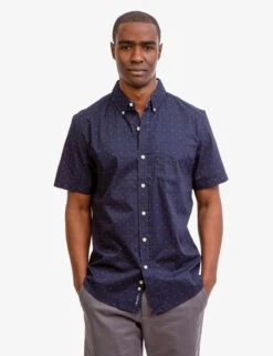 U.S. Polo Assn. DOT PRINT POPLIN SHORT SLEEVE SHIRT -Modern Wear Shop 115929VI CLNV 6725