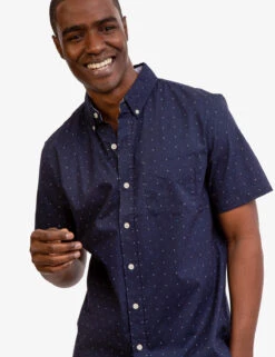 U.S. Polo Assn. DOT PRINT POPLIN SHORT SLEEVE SHIRT -Modern Wear Shop 115929VI CLNV 6733