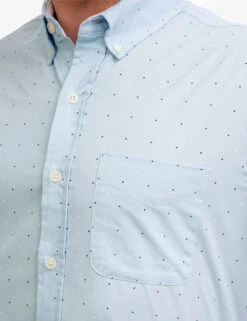 U.S. Polo Assn. DOT PRINT POPLIN SHORT SLEEVE SHIRT -Modern Wear Shop 115929VI THBL 7348