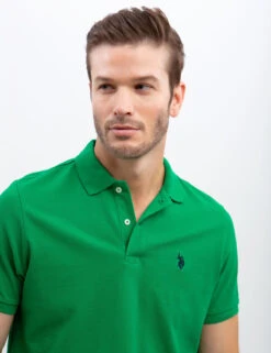 U.S. Polo Assn. SOLID PIQUE SMALL LOGO POLO SHIRT -Modern Wear Shop 116015 8800A.1.KELLY GREEN NAVY