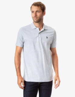 U.S. Polo Assn. SOLID PIQUE SMALL LOGO POLO SHIRT -Modern Wear Shop 11601588 LTGY 4701