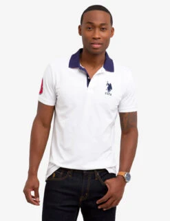 U.S. Polo Assn. SLIM FIT STRETCH SOLID POLO SHIRT -Modern Wear Shop 118717EE WHIT 1