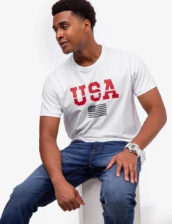 U.S. Polo Assn. USA GRAPHIC T-SHIRT -Modern Wear Shop 11A22988 WHIT 0837