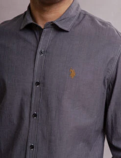 U.S. Polo Assn. WHITE LABEL STRETCH CHAMBRAY SHIRT -Modern Wear Shop 11A527WJ BLCK 1291