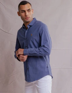 U.S. Polo Assn. WHITE LABEL STRETCH CHAMBRAY SHIRT -Modern Wear Shop 11A527WJ CERB 1196