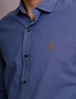 U.S. Polo Assn. WHITE LABEL STRETCH CHAMBRAY SHIRT -Modern Wear Shop 11A527WJ CERB 1218