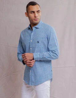 U.S. Polo Assn. WHITE LABEL GINGHAM POPLIN SHIRT -Modern Wear Shop 11A529VO AUTL 1335