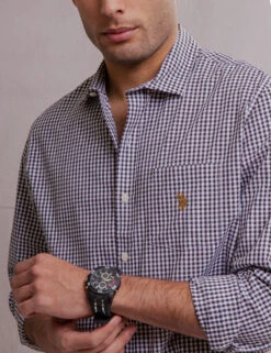 U.S. Polo Assn. WHITE LABEL GINGHAM POPLIN SHIRT -Modern Wear Shop 11A529VO BLCK 1063