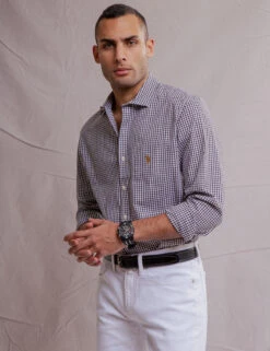 U.S. Polo Assn. WHITE LABEL GINGHAM POPLIN SHIRT -Modern Wear Shop 11A529VO BLCK 1065