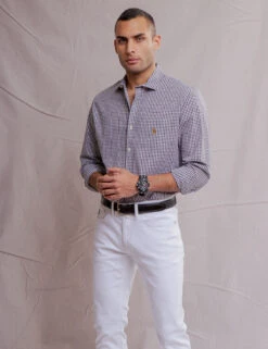 U.S. Polo Assn. WHITE LABEL GINGHAM POPLIN SHIRT -Modern Wear Shop 11A529VO BLCK 1067