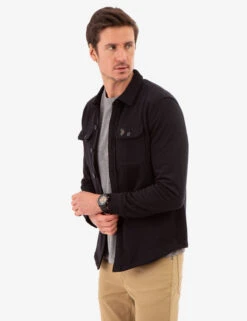 U.S. Polo Assn. WHITE LABEL FRENCH TERRY SHACKET -Modern Wear Shop 11A5398U BLCK 82042