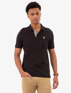 U.S. Polo Assn. INTERLOCK GINGHAM TRIM POLO SHIRT