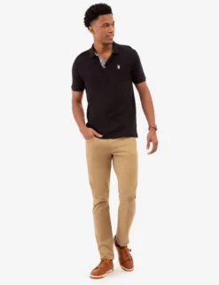 U.S. Polo Assn. INTERLOCK GINGHAM TRIM POLO SHIRT -Modern Wear Shop 11A71498 BLCK 82315