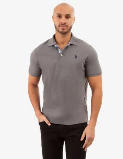 U.S. Polo Assn. INTERLOCK GINGHAM TRIM POLO SHIRT -Modern Wear Shop 11A71498 CPGY 82366