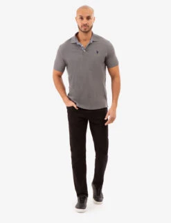 U.S. Polo Assn. INTERLOCK GINGHAM TRIM POLO SHIRT -Modern Wear Shop 11A71498 CPGY 82368