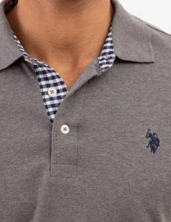 U.S. Polo Assn. INTERLOCK GINGHAM TRIM POLO SHIRT -Modern Wear Shop 11A71498 CPGY 82370
