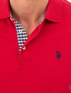 U.S. Polo Assn. INTERLOCK GINGHAM TRIM POLO SHIRT -Modern Wear Shop 11A71498 RDHT 81909