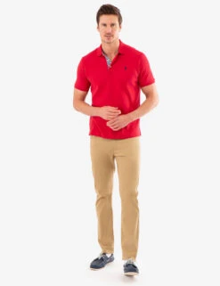 U.S. Polo Assn. INTERLOCK GINGHAM TRIM POLO SHIRT -Modern Wear Shop 11A71498 RDHT 81913