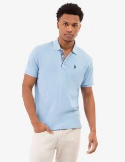 U.S. Polo Assn. INTERLOCK GINGHAM TRIM POLO SHIRT -Modern Wear Shop 11A71498 SFBH 82418