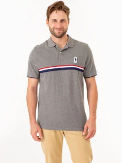 U.S. Polo Assn. PIECED SIGNATURE STRIPE PIQUE POLO SHIRT