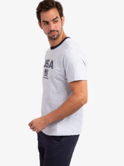 U.S. Polo Assn. EMBOSSED USA FLAG JERSEY T-SHIRT -Modern Wear Shop 11A78004 LTGY 58231
