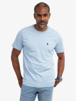 U.S. Polo Assn. DITZY ALL OVER PRINT CREW NECK T-SHIRT -Modern Wear Shop 11A78304 YLBH 58280